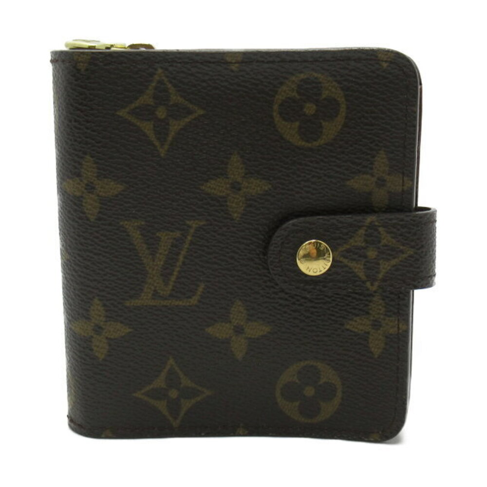 Louis Vuitton Compact Zip Bifold Wallet Canvas Monogram Brown